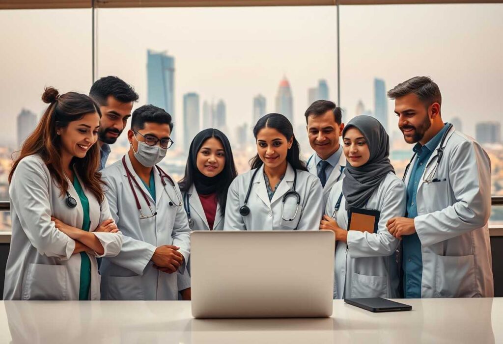 Doctor searching for positions on top Middle East medical job boards