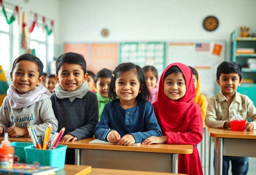 Students participating in UAE cultural activity